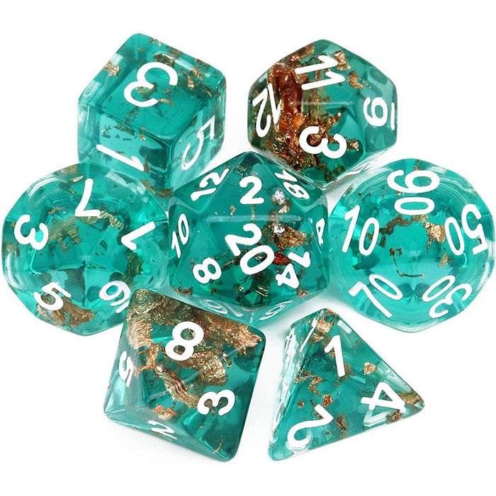 Haxtec DND 7 Dice Set Resin Polyhedral DND Dice for Dungeons and Dragons Roleplaying Games