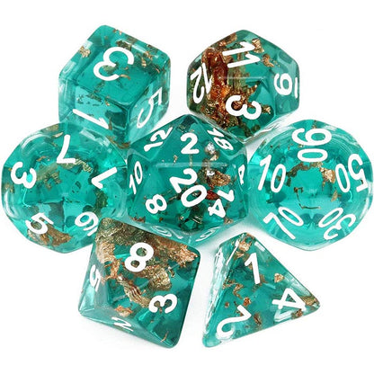 Haxtec DND 7 Dice Set Resin Polyhedral DND Dice for Dungeons and Dragons Roleplaying Games