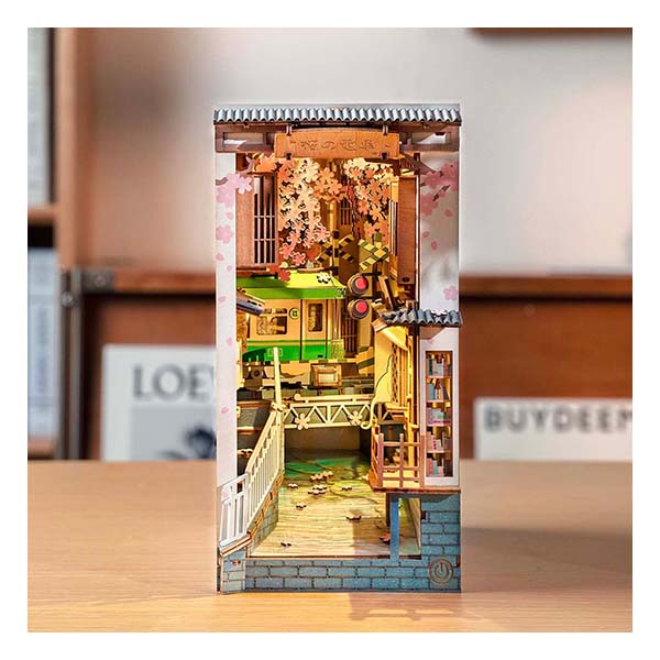 3D Wooden Puzzle Book Nook Sakura Densya And Sunshine Town 2 Sets