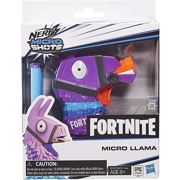 NERF Fortnite Llama Microshots Dart Firing Toy Blaster &amp; 2 Official Elite Darts