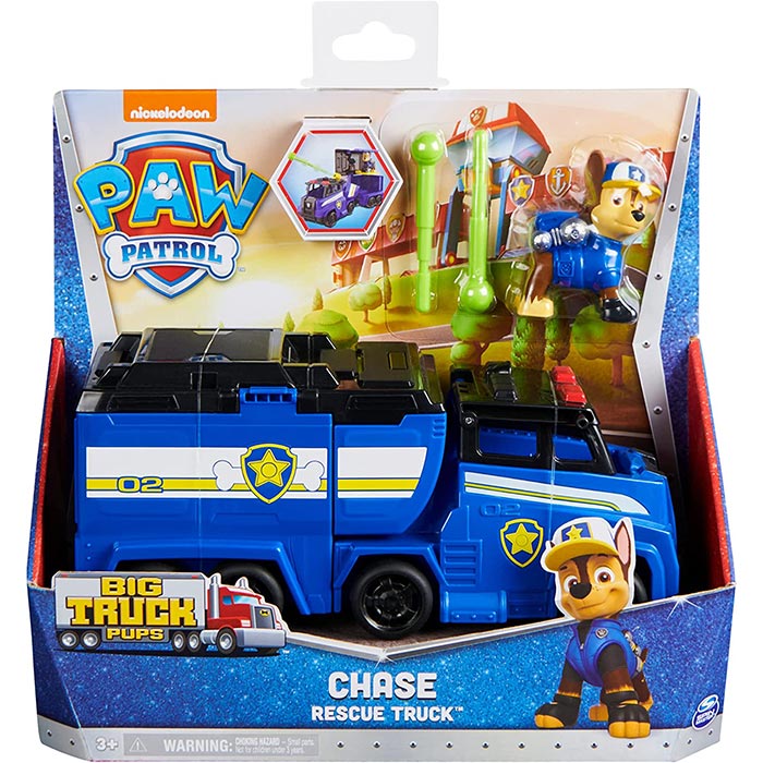PAW Patrol, Big Truck Pup s Chase Transforming Toy Trucks with Collectible Action Figure
