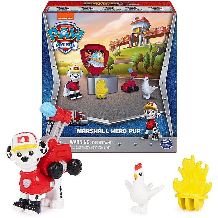 PAW Patrol, Big Truck Pups Marshall Action Figure with Clip-on Rescue Drone