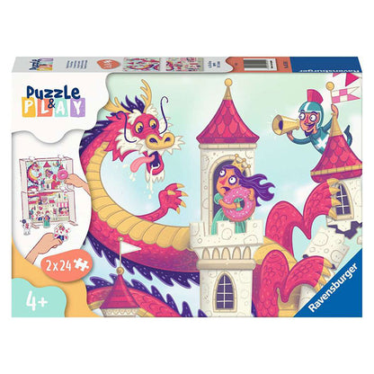 Ravensburger Puzzle and Play: The Donut Dragon, 2 x 24 PC Puzzle