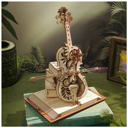 ROKR Magic Cello Mechanical Music Box 3D Wooden Puzzle - 199 PCS