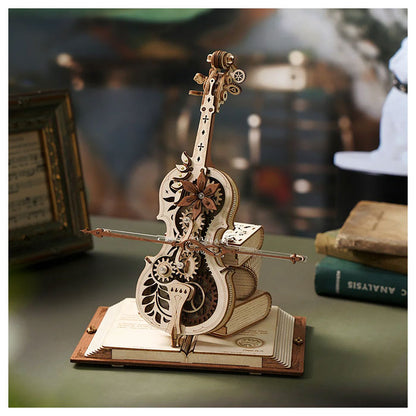 ROKR Magic Cello Mechanical Music Box 3D Wooden Puzzle - 199 PCS