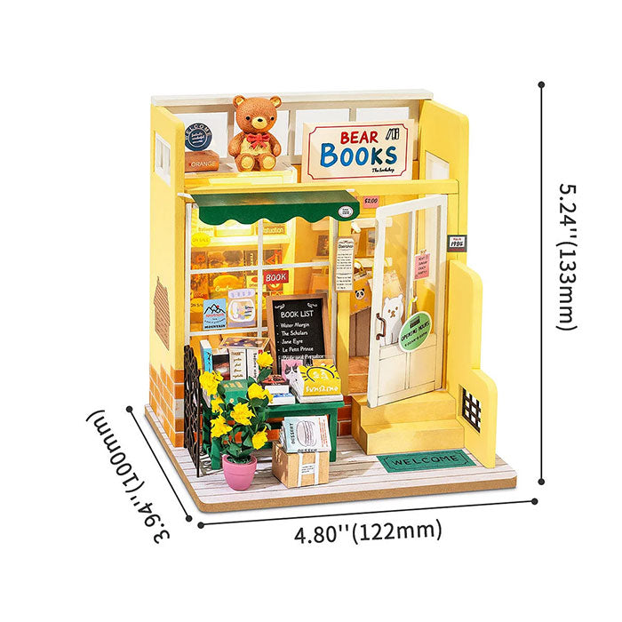 Rolife Mind-Find Bookstore DIY Miniature House - 63 PCS
