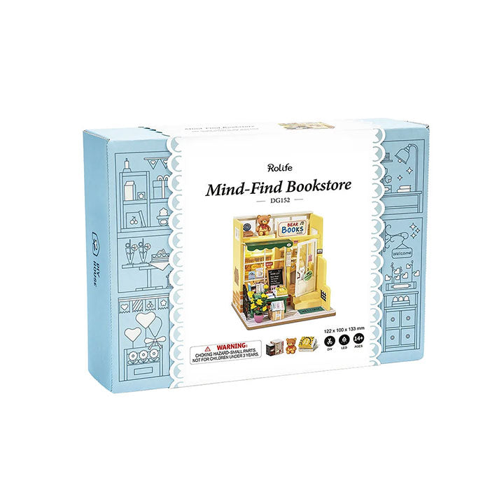 Rolife Mind-Find Bookstore DIY Miniature House - 63 PCS