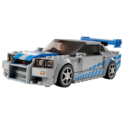 LEGO Speed Champions 2 Fast 2 Furious Nissan Skyline GT-R (R34) Race Car Toy - 319 PCS