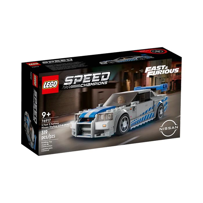 LEGO Speed Champions 2 Fast 2 Furious Nissan Skyline GT-R (R34) Race Car Toy - 319 PCS