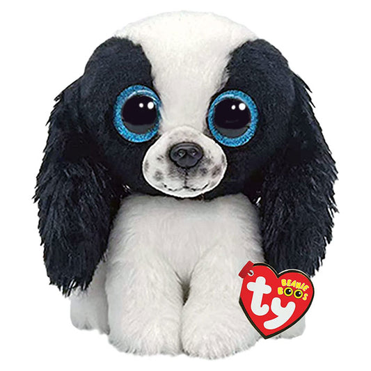 Ty Beanie Sissy - Black and White Dog - 6 Inches Plush