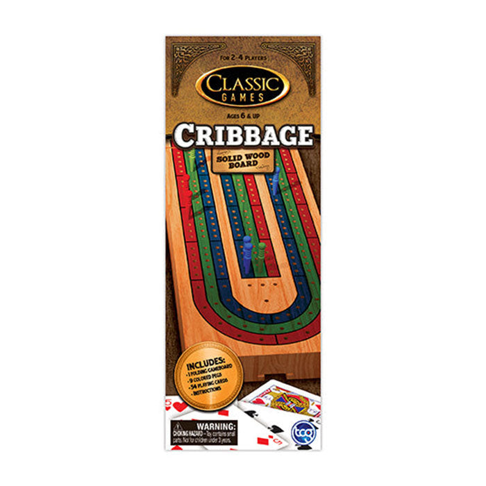 Classic Games Cribbage Board Folding with Cards