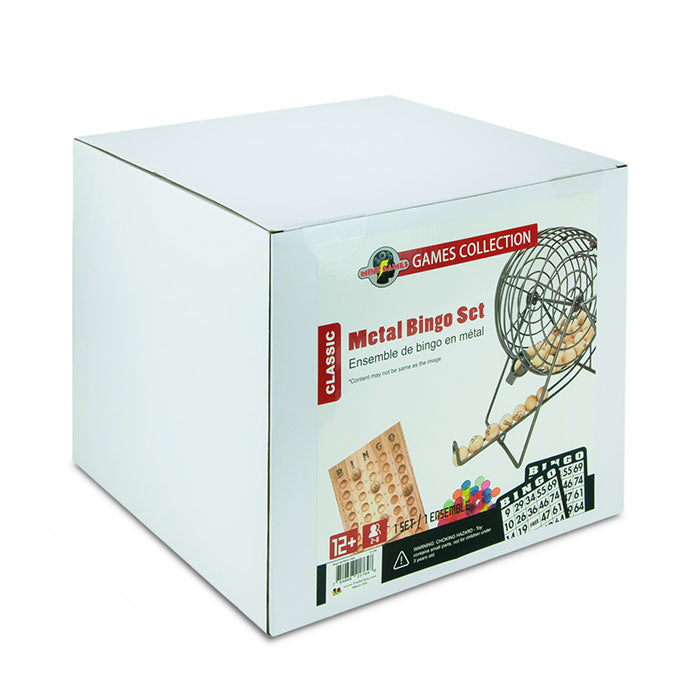 Bingo Set Grey Classic Metal Cage 10"