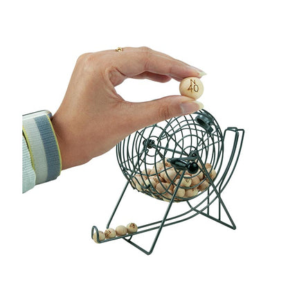 Bingo Set Grey Classic Metal Cage 10"