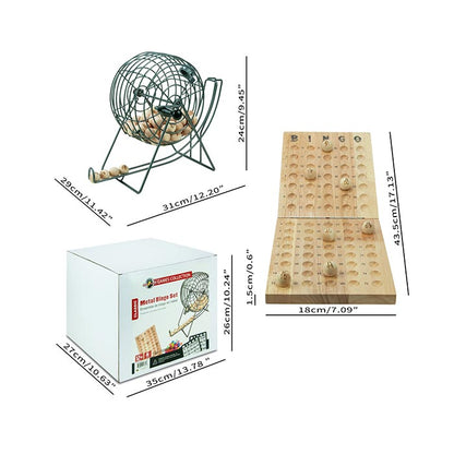 Bingo Set Grey Classic Metal Cage 10"