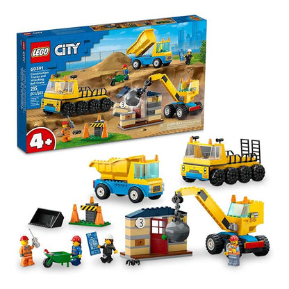 Lego City Construction Trucks and Wrecking Ball Crane