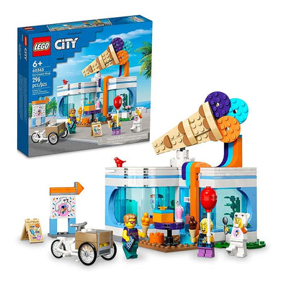 Lego City Ice-Cream Shop Building Toy Set 296 Pcs