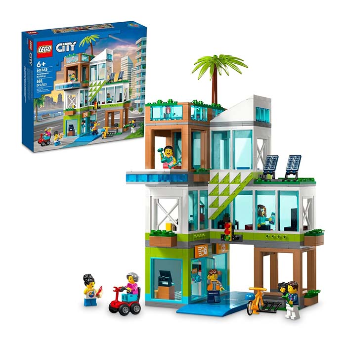 Lego City Apartment Building Toy Set 688 Pcs