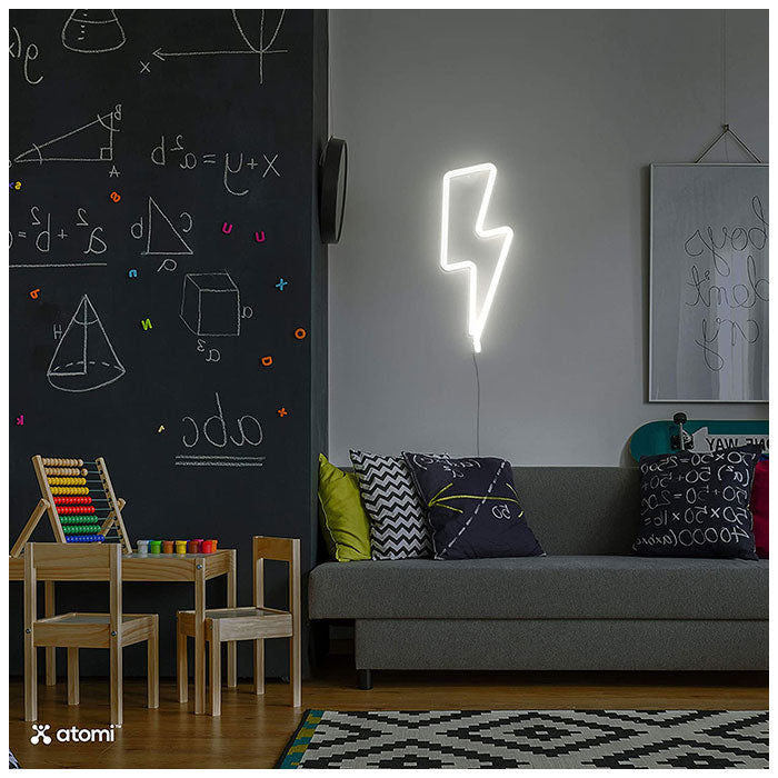 Atomi Smart Neon LED Light I Decorative Wall Art - Bolt White