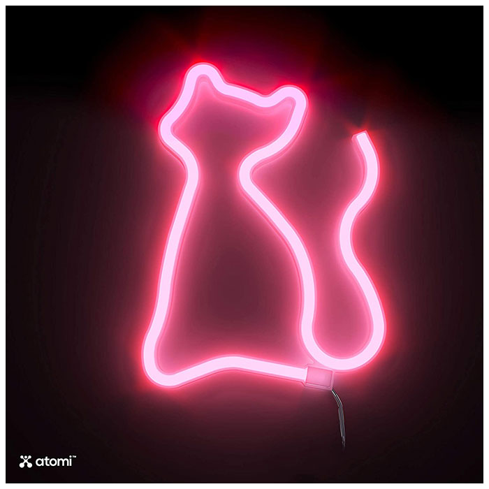 Atomi Smart Neon LED Light I Decorative Wall Art - Cat Pink