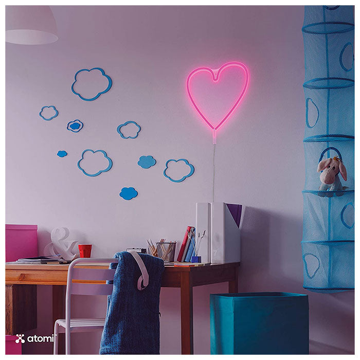 Pink Heart Atomi Smart Neon LED Light Decorative Wall Art