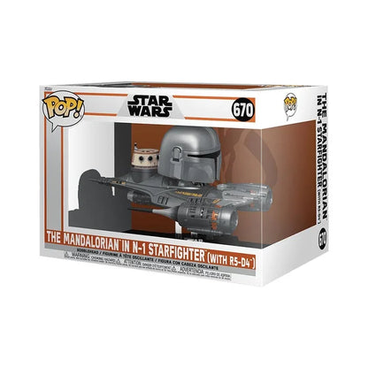 Funko Pop! Ride Super Deluxe The Mandalorian in N-1 Starfighter with R5-D4