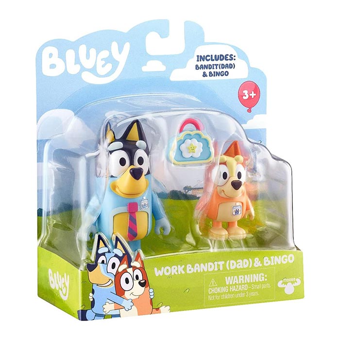 Bluey Work Bandit (Dad) &amp; Bingo Figure 2 Pack
