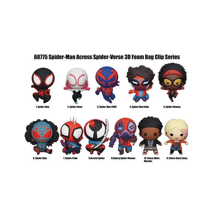 Marvel Spider Man Across the Spider Verse 3D Foam Bag Clip - One Random Figure