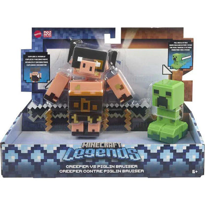 Minecraft Legends Piglin Bruiser vs Creeper