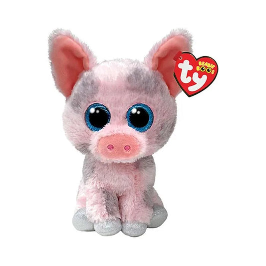 TY Beanie Boos Hambone The Pink &amp; Gray Pig Glitter Eyes