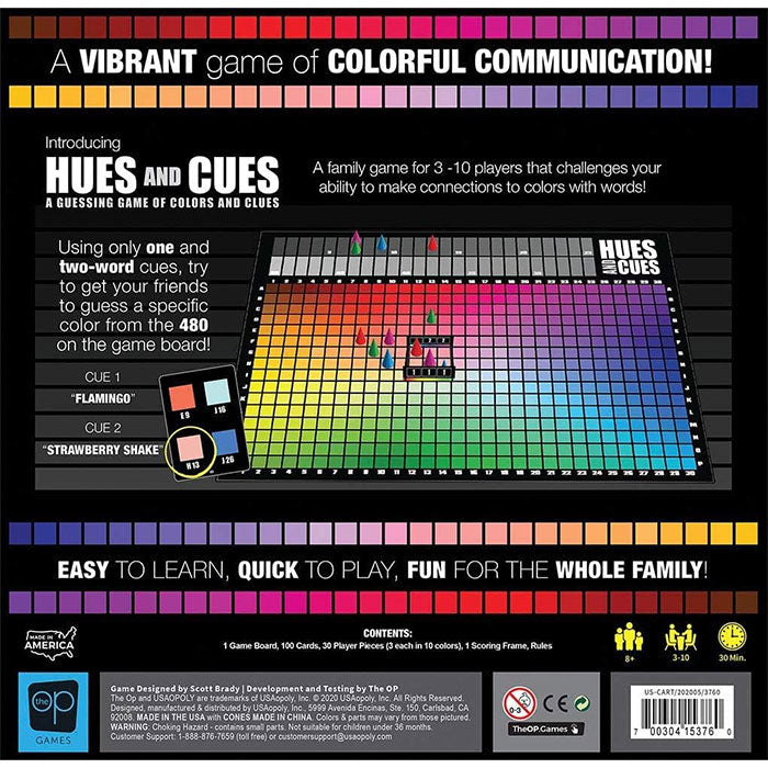 USAOPOLY HUES and CUES Vibrant Color Guessing Game