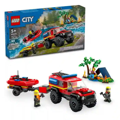 LEGO City 4x4 Fire Truck with Rescue Boat 301 PCS 5+