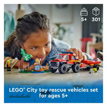 LEGO City 4x4 Fire Truck with Rescue Boat 301 PCS 5+