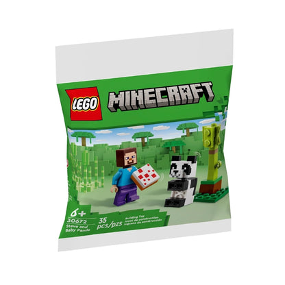 LEGO Steve +Baby Panda MINECR 35 Pieces