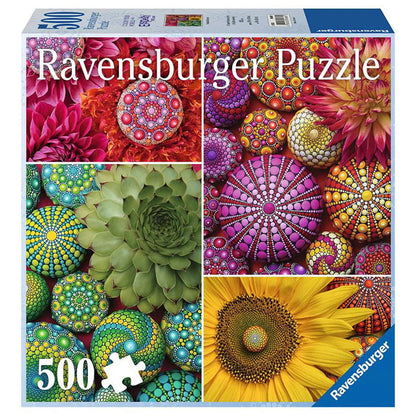 Ravensburger Color Your World Series - Mandala Blooms 500 Pieces Jigsaw Puzzle