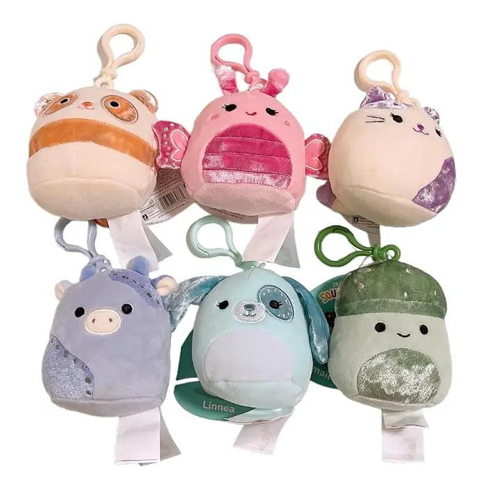 Squishmallow Plush Marzio Cow Soft Velvet Clip by Kelly Toy 3.5 Inch