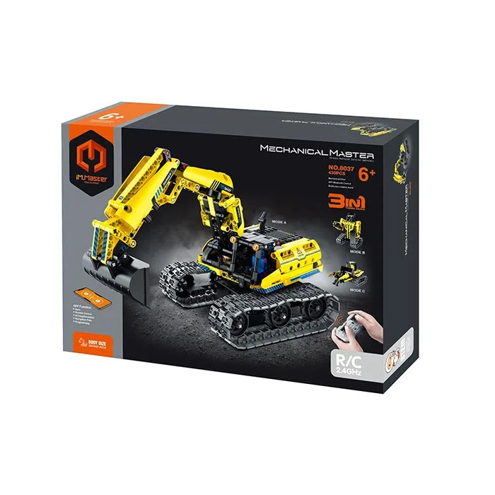 R/C Block Kit App Programming Excavator &amp; Robot - 430 Pieces
