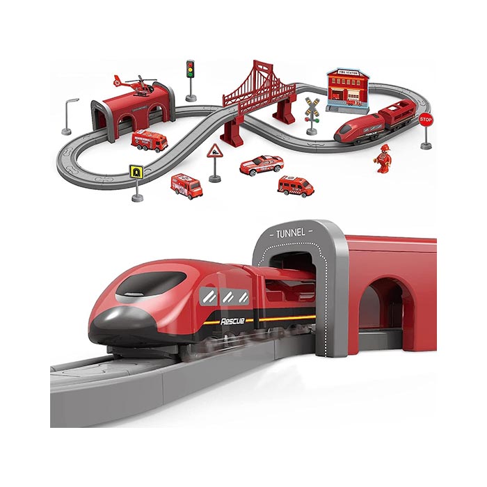 Fire Rescue Train Set - 66 Pieces