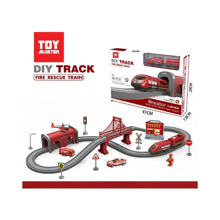 Fire Rescue Train Set - 66 Pieces