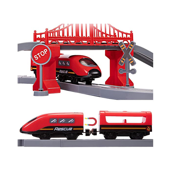 Fire Rescue Train Set - 66 Pieces