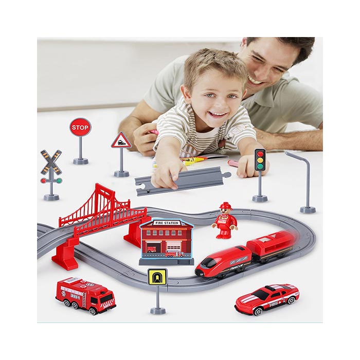 Fire Rescue Train Set - 66 Pieces