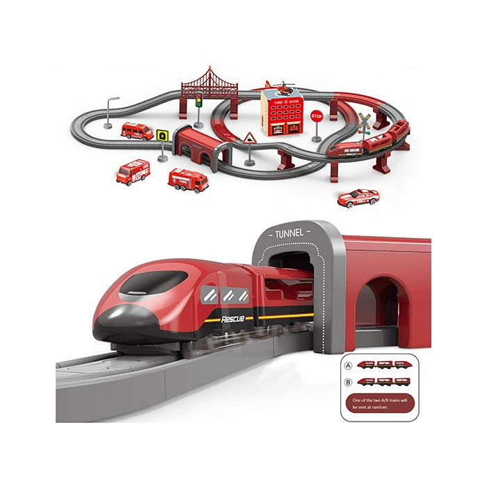 Fire Rescue Train Set - 92 Pieces