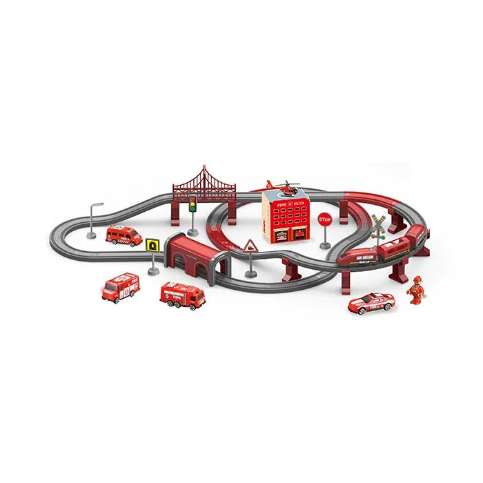 Fire Rescue Train Set - 92 Pieces