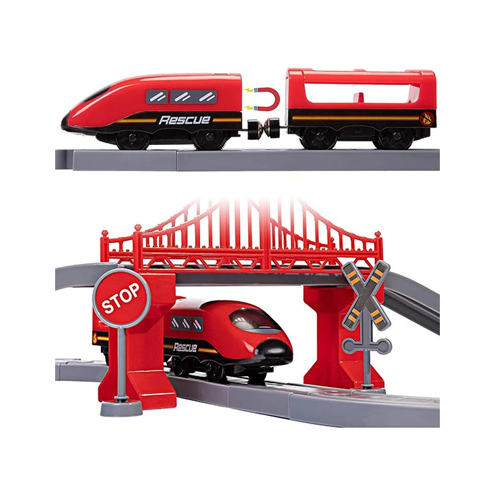 Fire Rescue Train Set - 92 Pieces