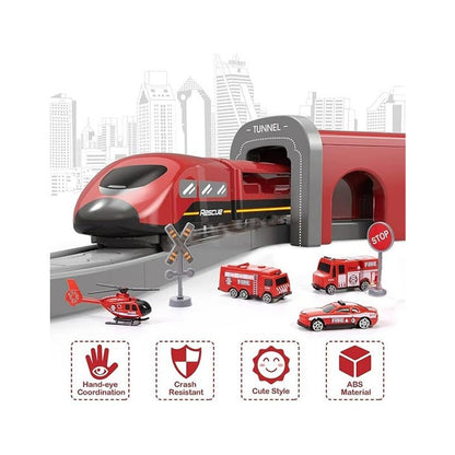 Fire Rescue Train Set - 92 Pieces