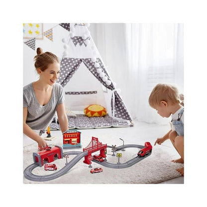 Fire Rescue Train Set - 92 Pieces
