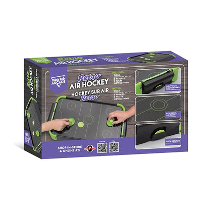 Tradeopia Tabletop Neon Retro Mini Air Hockey Game