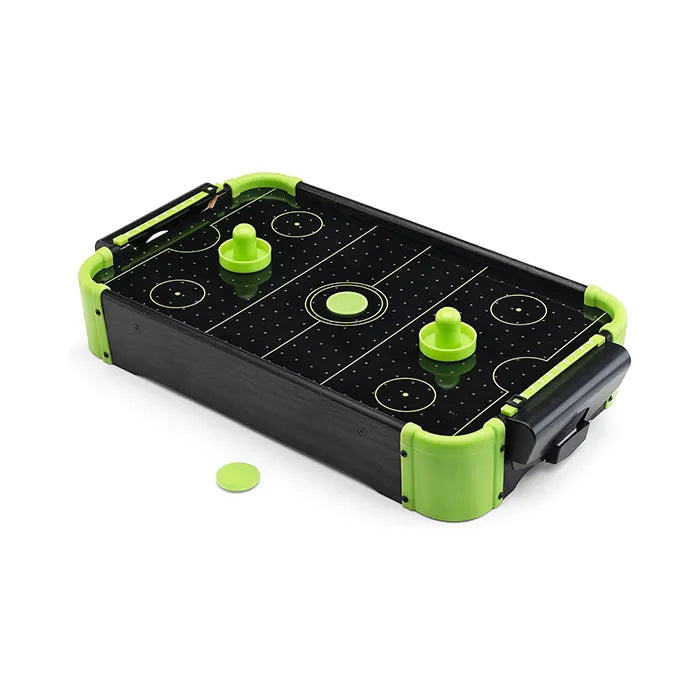 Tradeopia Tabletop Neon Retro Mini Air Hockey Game