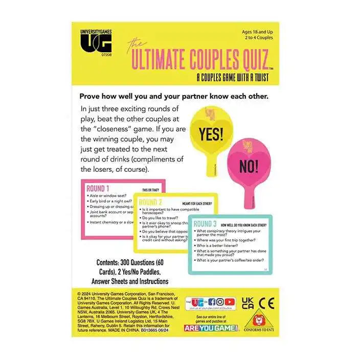 University Games Ultimate Couples Quiz Game