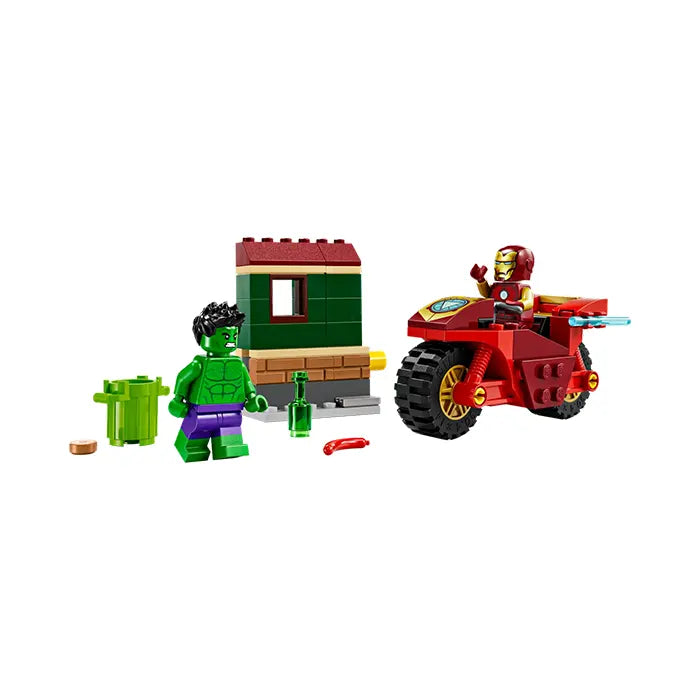 LEGO Marvel Iron Man with Bike and The Hulk - 68 Pieces