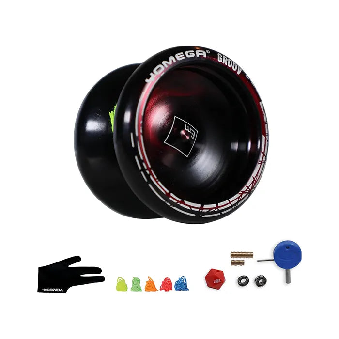 Yomega Groov Pro Level Aluminum Metal Yoyo Black and Red